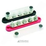 BARRAMENTO (BUSBAR) 150A 5P M8 – VERMELHO + PRETO