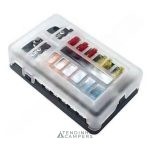 CAIXA PORTA-FUSÍVEIS DE 12 VIAS (POSITIVO E NEGATIVO COMUM)