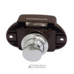 FECHO DE BOTÃO PARA PORTAS COM ACABAMENTO CROMADO BRILHANTE