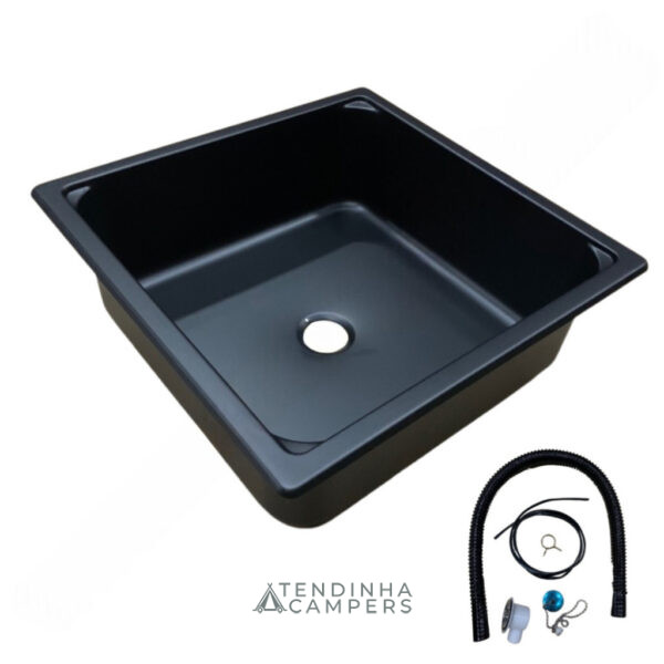 LAVA-LOIÇA QUADRADO PRETO (350 X 350 MM)