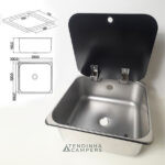 LAVA-LOIÇA COM TAMPA DE VIDRO TEMPERADO (350 X 320 MM)