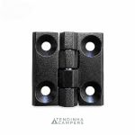 DOBRADIÇA PLANA DE ALINHAMENTO EM ZINCO ZAMAK PRETA - 40 X 40 MM