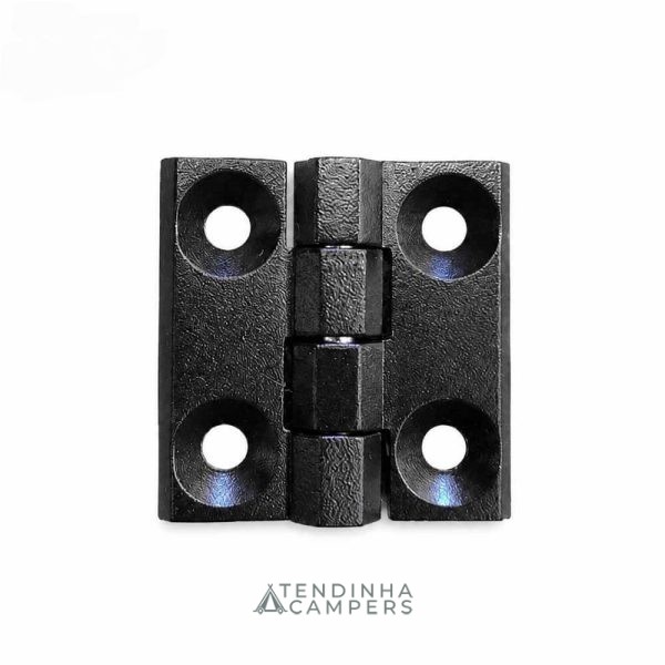 DOBRADIÇA PLANA DE ALINHAMENTO EM ZINCO ZAMAK PRETA - 40 X 40 MM